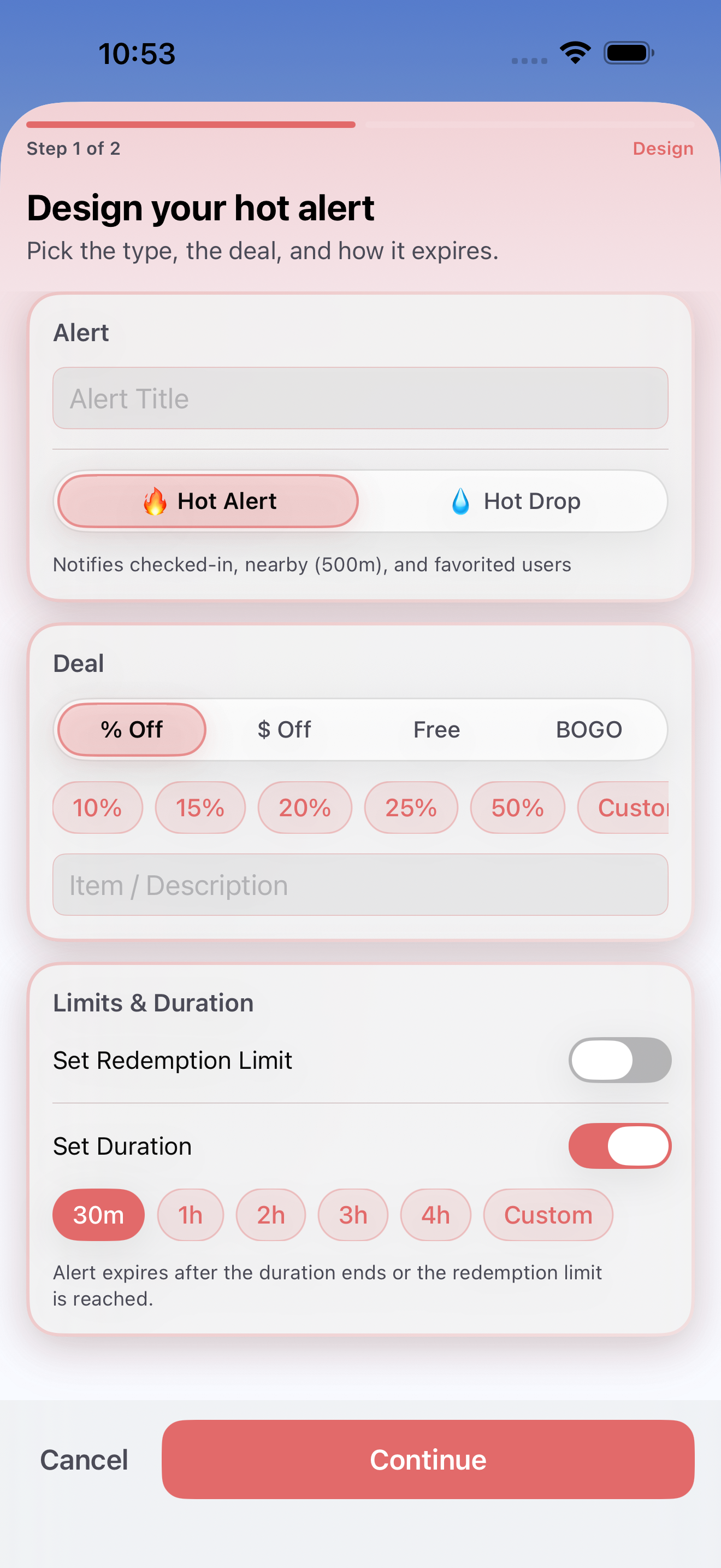 Create a Hot Alert