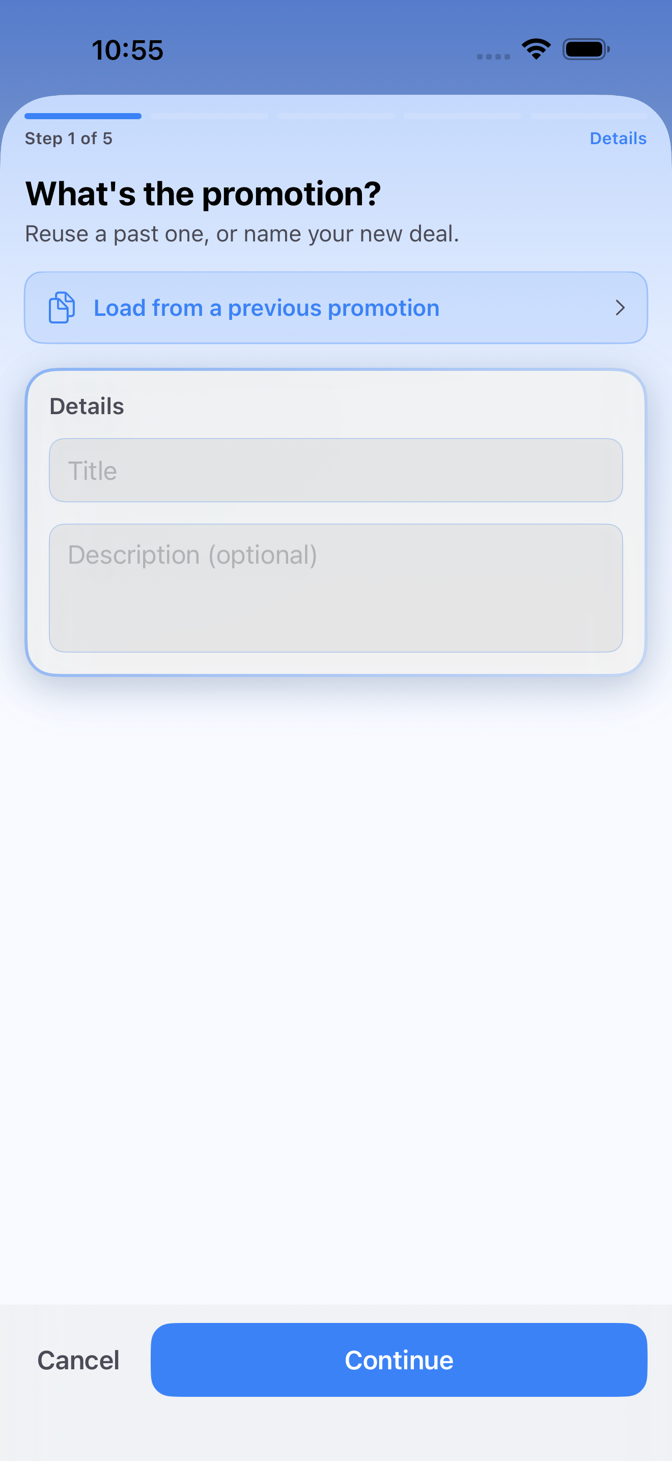 Create check-in promo