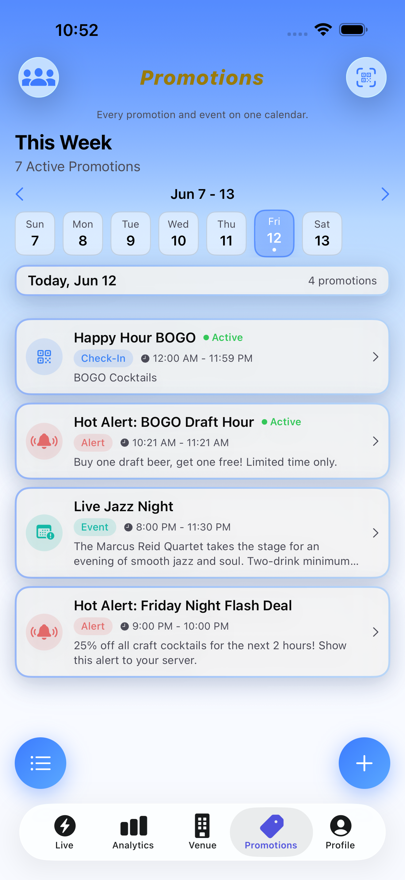 Promotion calendar